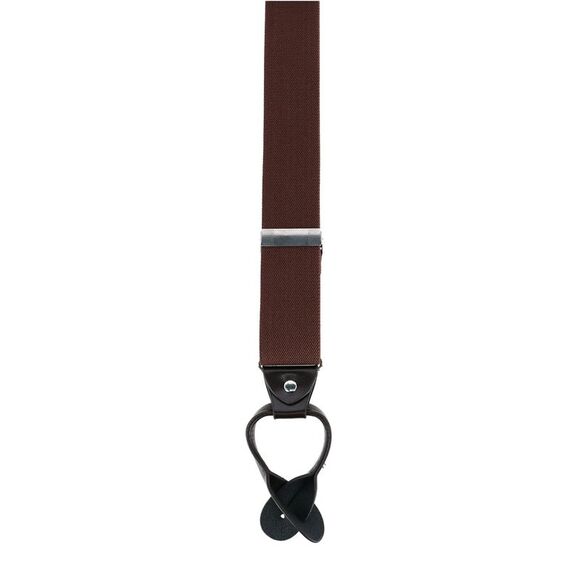 CTM Men's 1.375 Inch Wide Solid Color Y-Back Button-End Suspenders - Picture 3 of 5